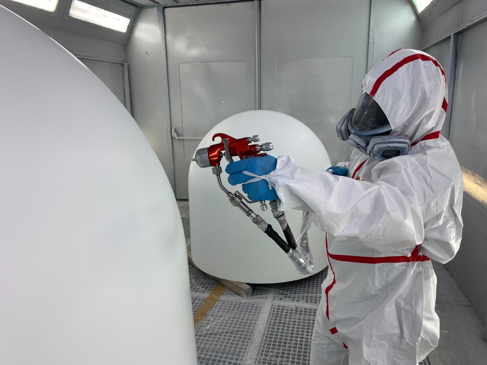 Wearing the correct personal protection equipment when spray painting is essential